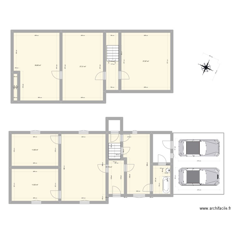 MAISON RDC & N+1. Plan de 8 pièces et 180 m2