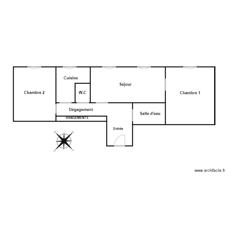 DA SILVA. Plan de 8 pièces et 65 m2