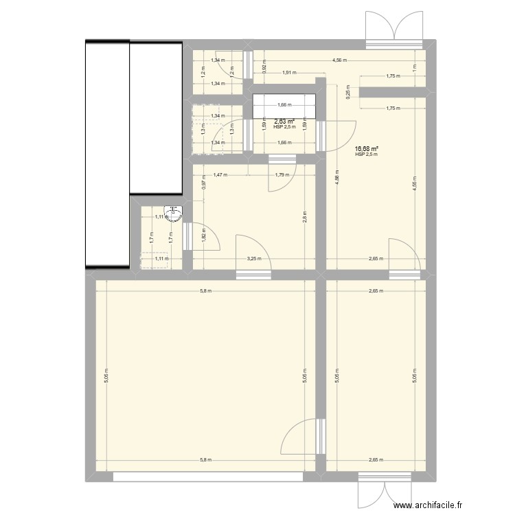 Colbert-. Plan de 9 pièces et 87 m2