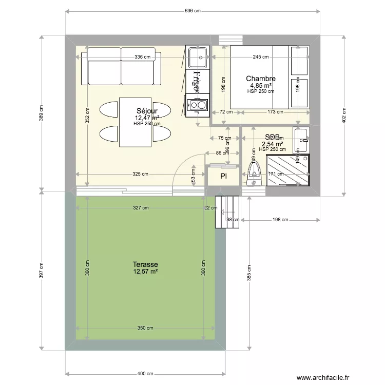 Chalet. Plan de 