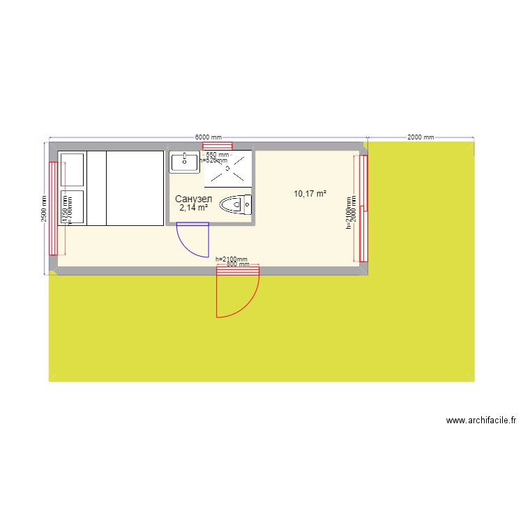  15 2 . Plan de 3 pièces et 31 m2