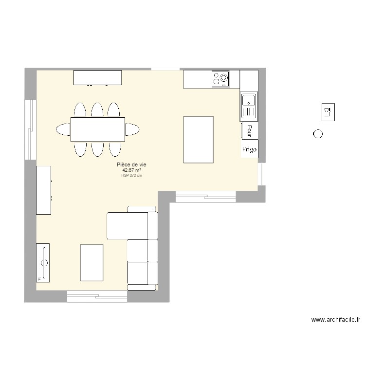 Pièce de vie. Plan de 0 pièce et 0 m2