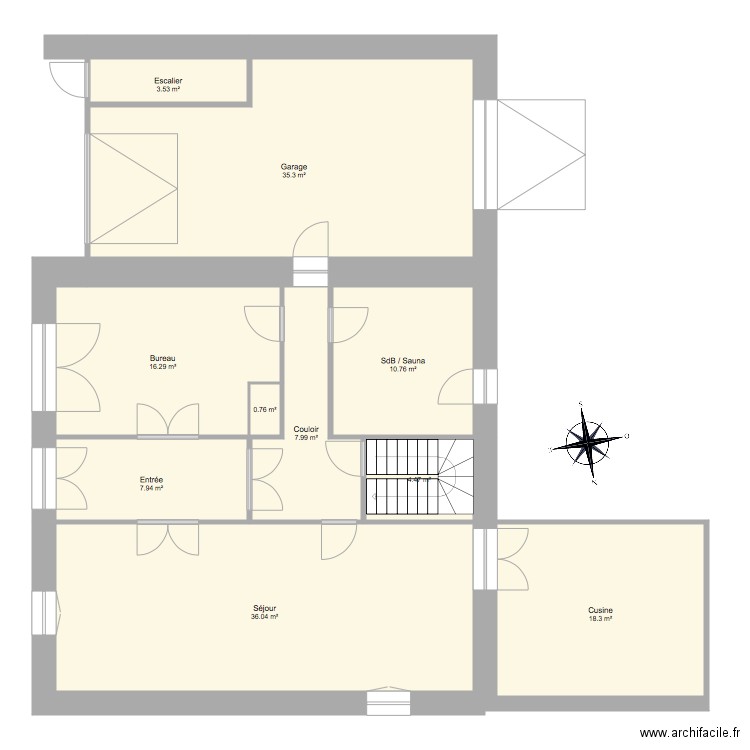 Borto Arette. Plan de 0 pièce et 0 m2