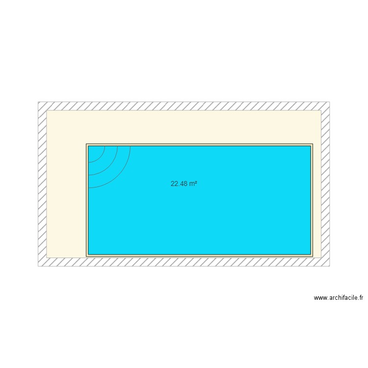 piscine et mur. Plan de 0 pièce et 0 m2