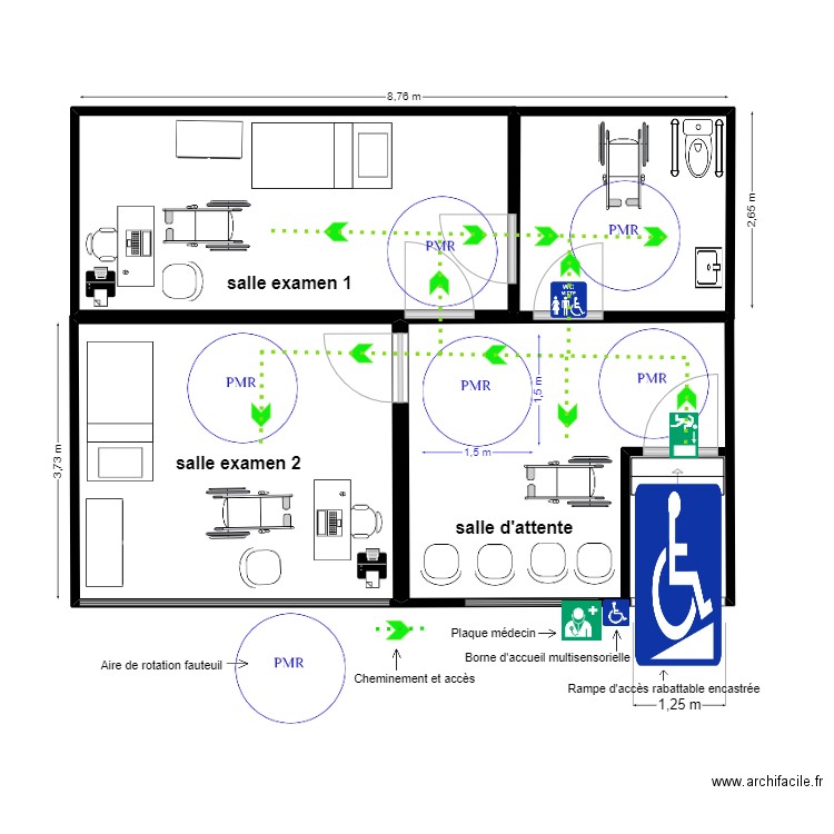 plan 61. Plan de 4 pièces et 55 m2