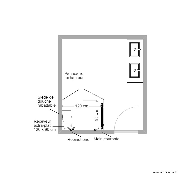Henriot SDB projet. Plan de 0 pièce et 0 m2