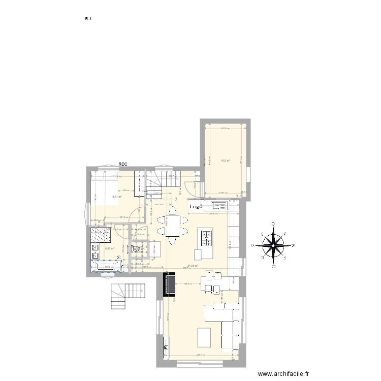 Plans extension 520. Plan de 5 pièces et 78 m2