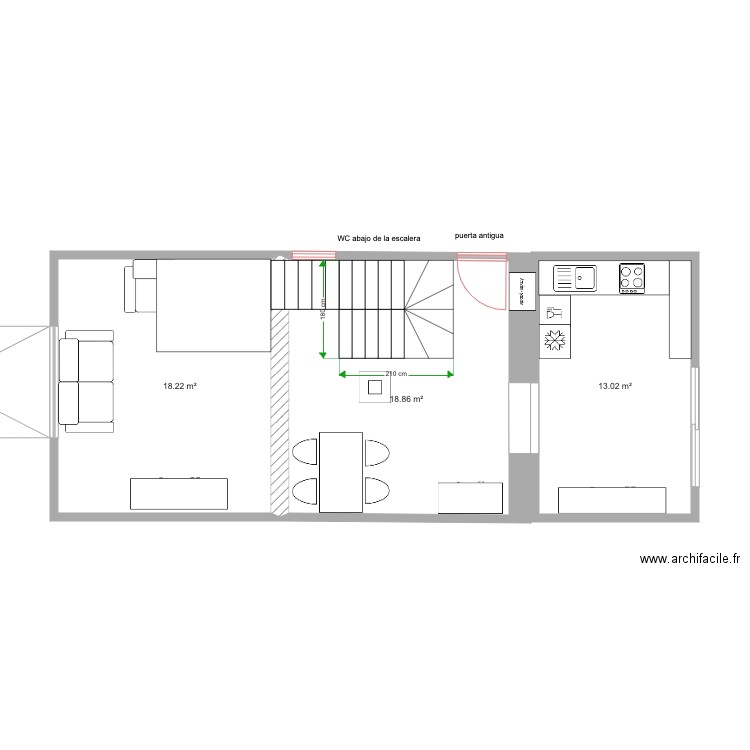 LA bajo futur U stairs. Plan de 0 pièce et 0 m2