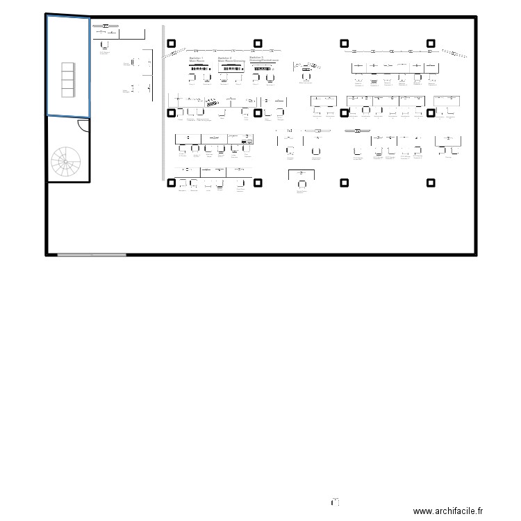 LOL 4 2023 / IMPLANTATION REGIE V1. Plan de 15 pièces et 480 m2