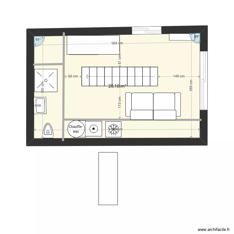 Cabane escalier coupé 2. Plan de Cabane escalier coupé 2. Plan de