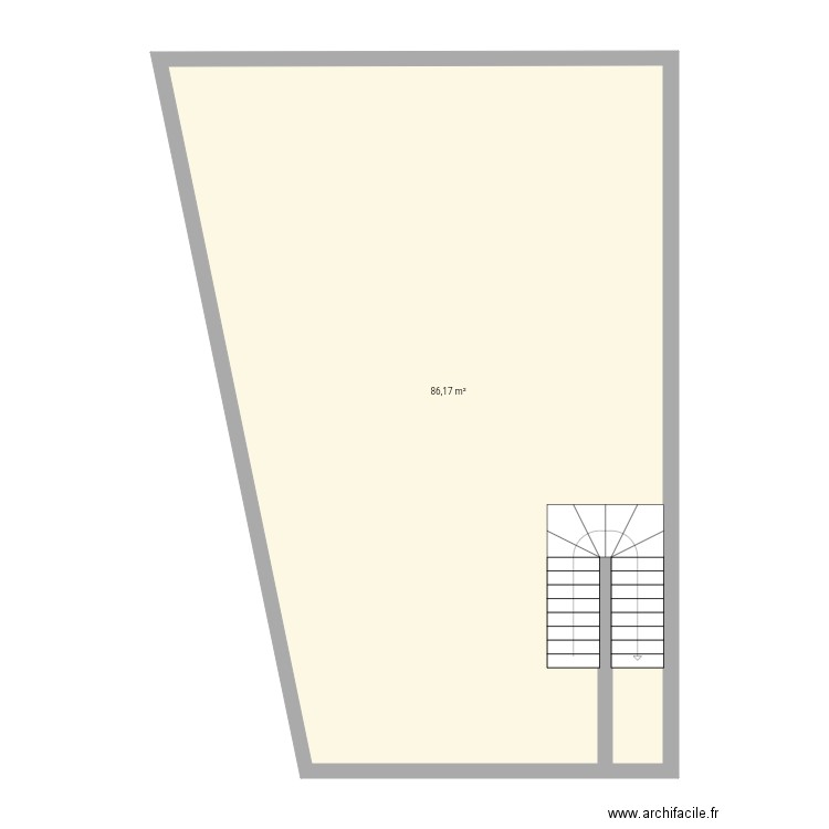 1er étage . Plan de 1 pièce et 86 m2