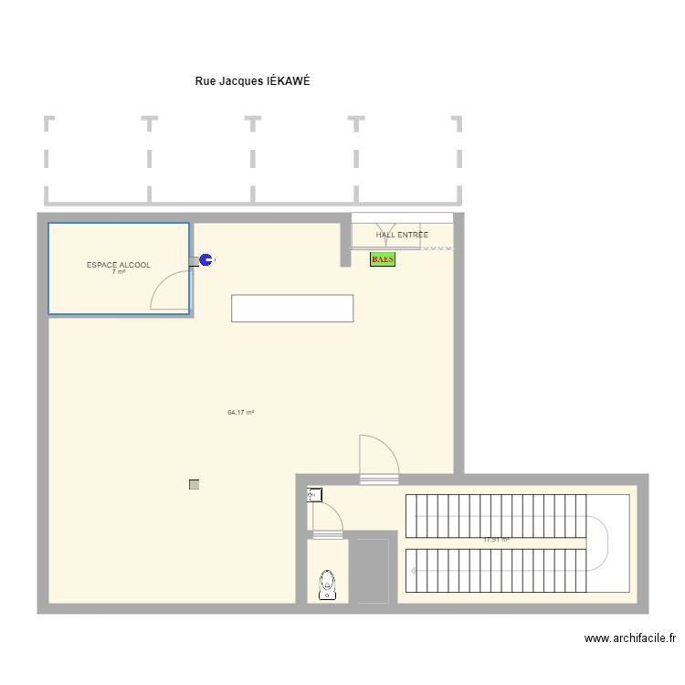 THOREL MAGASIN. Plan de 6 pièces et 93 m2