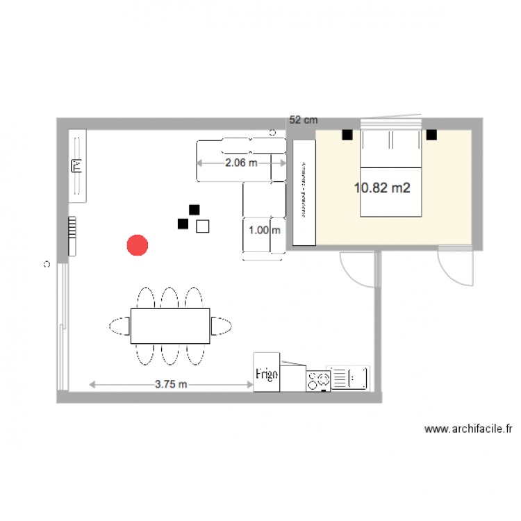 APT 5 SALON ET CH 1 é. Plan de 0 pièce et 0 m2