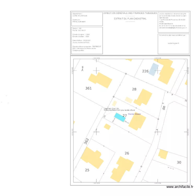 Plan masse piscine. Plan de Plan masse piscine. Plan de