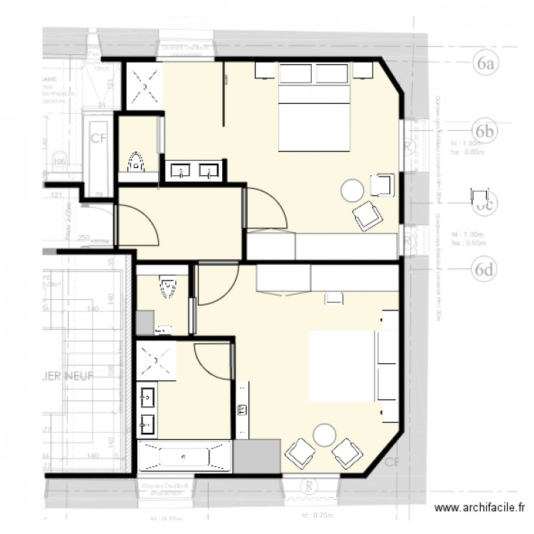 Chambre 6 et 7 Lisa Paunovitch A. Plan de 0 pièce et 0 m2