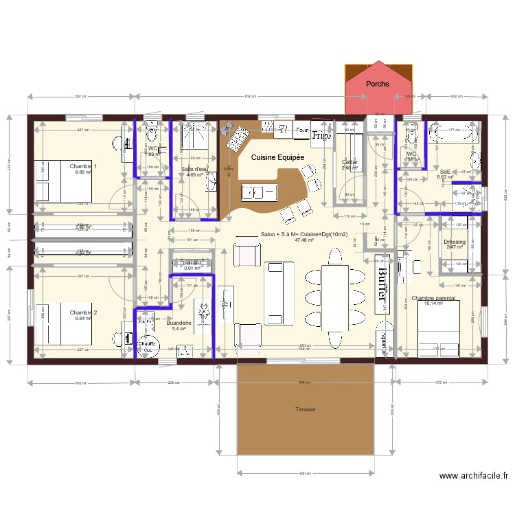 Plan de maison F4 de Tito et Finau . Plan de 0 pièce et 0 m2