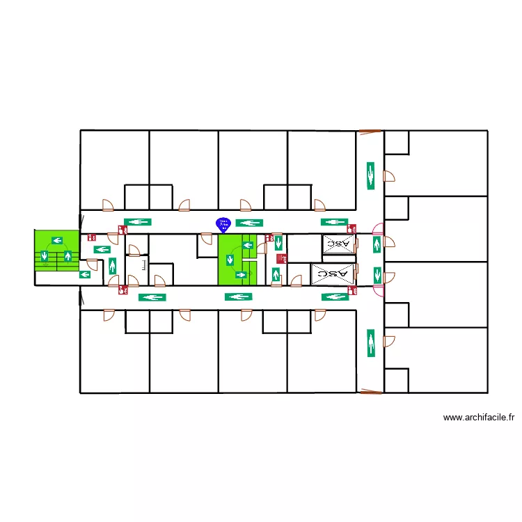 2eme au 8eme etage bouteille 58 droit de 8 &agrave; 12. Plan de 