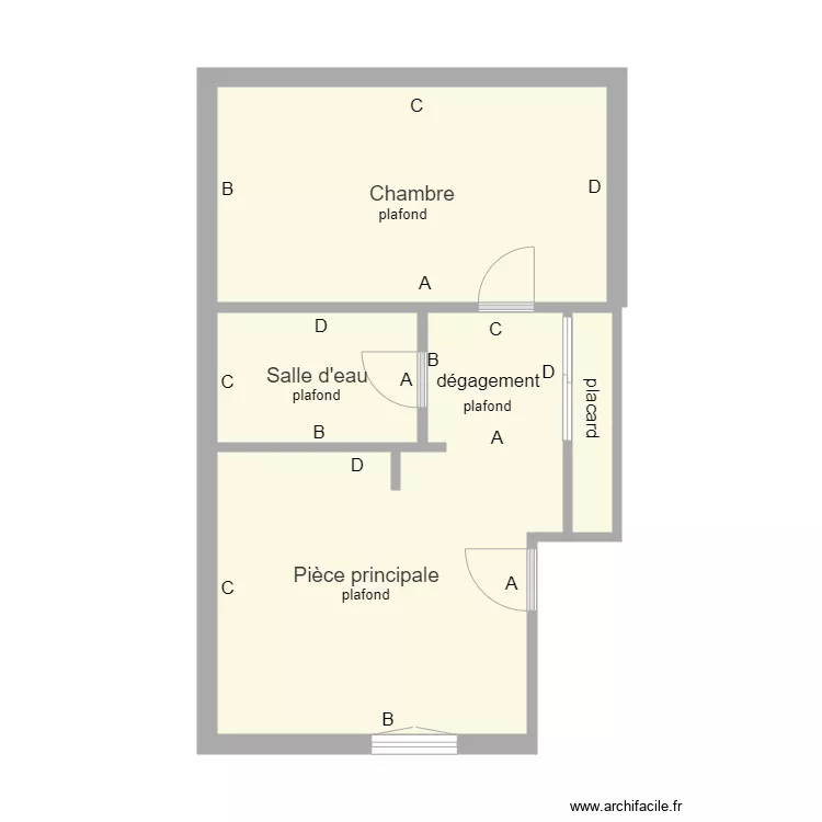 16  appartement rez de chauss&eacute;e . Plan de 