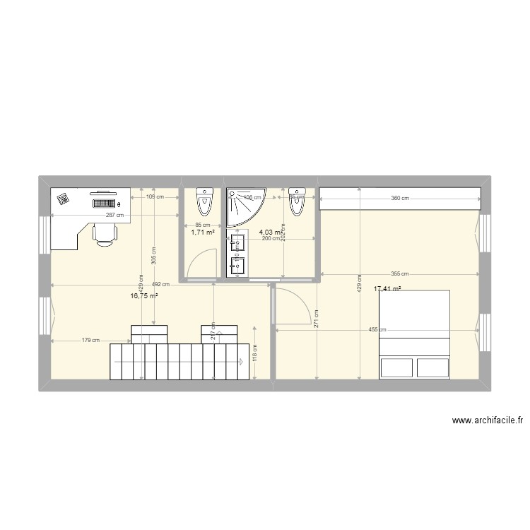 MuretBarry1EEscalier4-SB2. Plan de 4 pièces et 40 m2