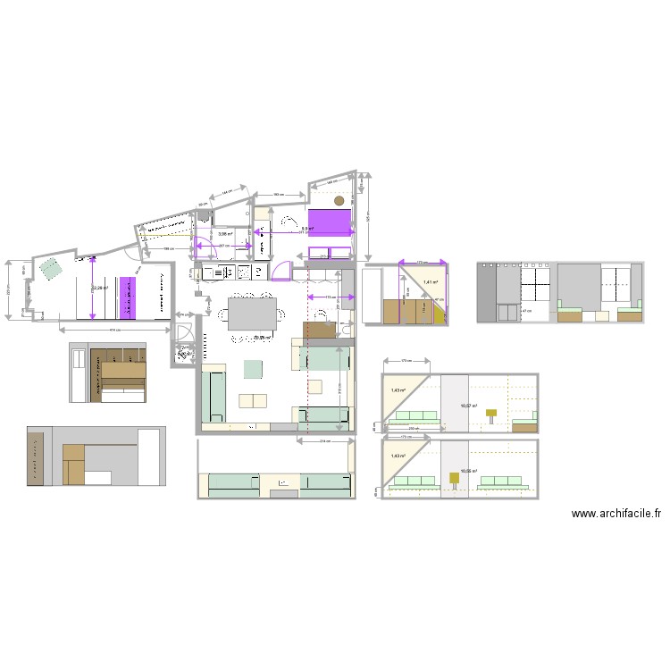 SAINT FIACRE côté CUISINE DROITE. Plan de 0 pièce et 0 m2