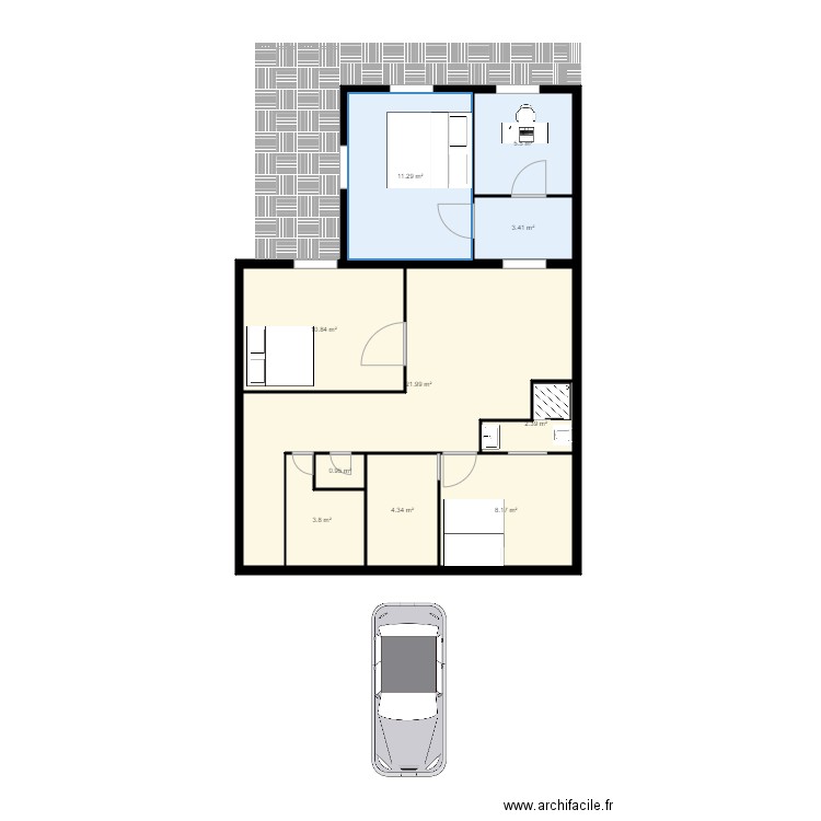 Extension étage. Plan de 0 pièce et 0 m2