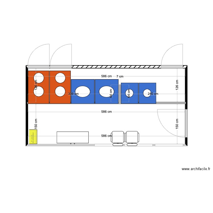 BUNGALOW LA TESTE 2. Plan de 2 pièces et 16 m2