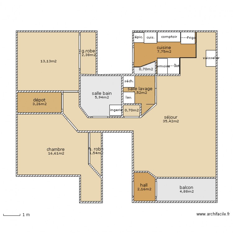 mon condo après. Plan de 0 pièce et 0 m2