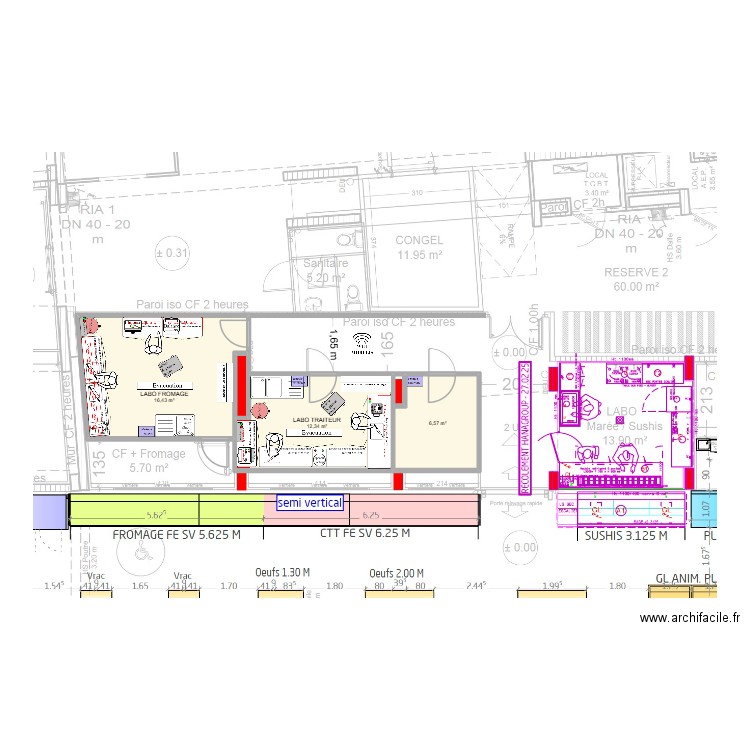 Montchat V2. Plan de 5 pièces et 36 m2