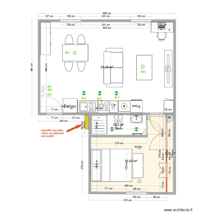 Thuillat T2 1er Projet Eclair V0. Plan de 0 pièce et 0 m2