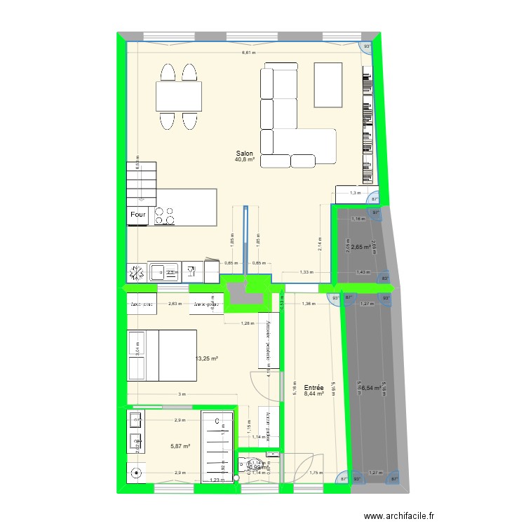 RP RDC V8. Plan de 23 pièces et 157 m2