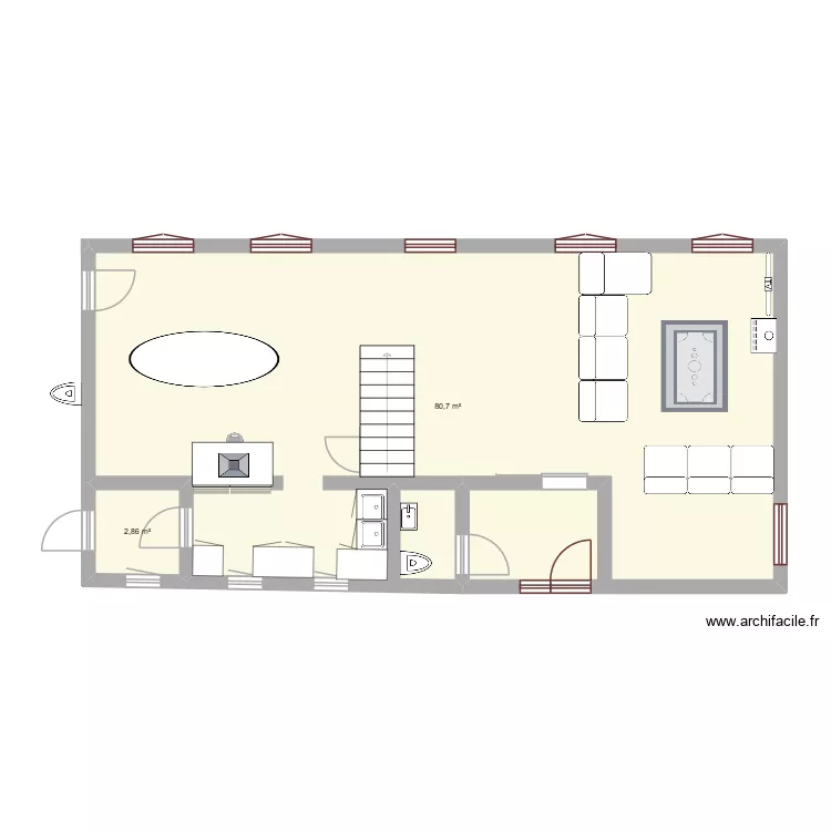 Rez priv&eacute;. Plan de 0 pièce et 0 m2