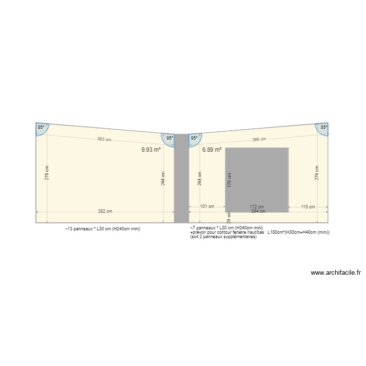 Mur salle r&eacute;pet. Plan de 0 pièce et 0 m2