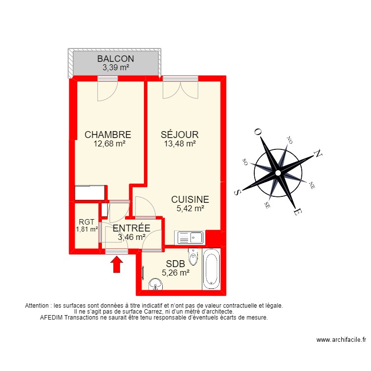 BI 16485 - . Plan de 10 pièces et 58 m2