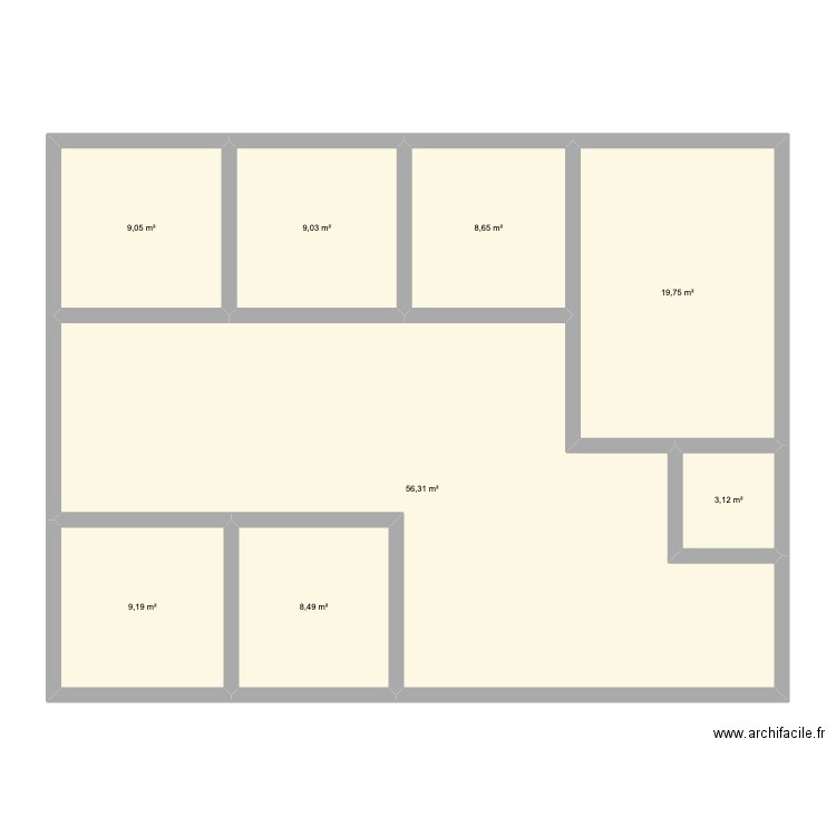 HYPNOSOPHRO. Plan de 8 pièces et 124 m2