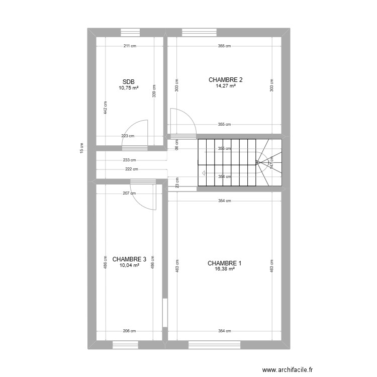 Rominet 33 bis. Plan de 4 pièces et 51 m2