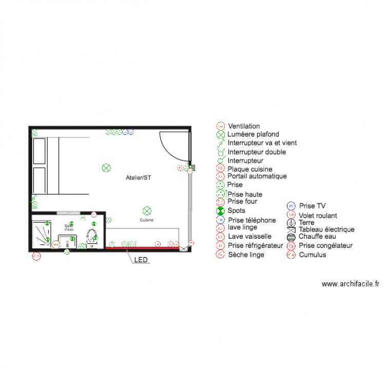 Villa madeleine atelier ST électricité . Plan de 0 pièce et 0 m2