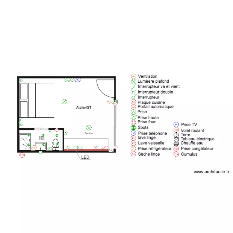 Villa madeleine atelier ST &eacute;lectricit&eacute; . Plan de 