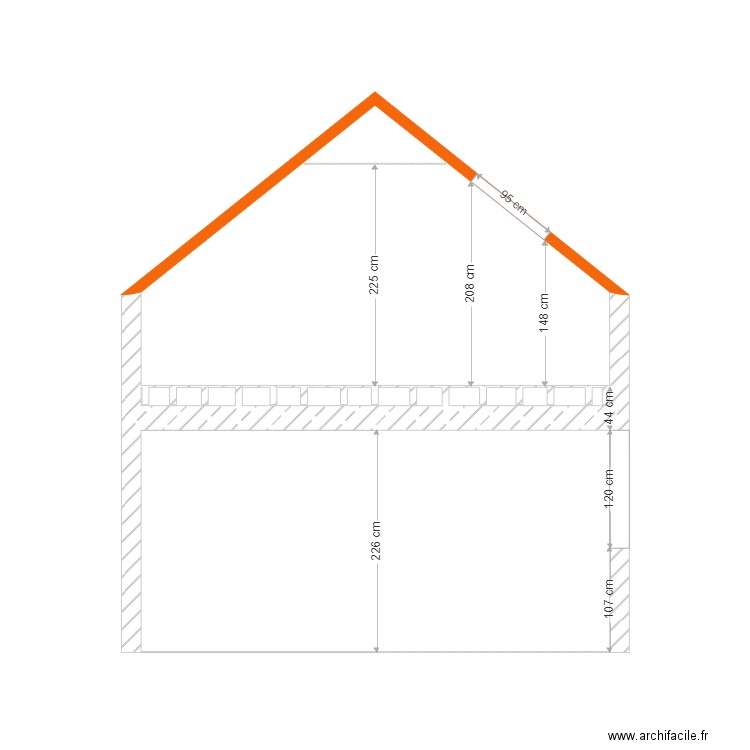 coupe. Plan de 0 pièce et 0 m2