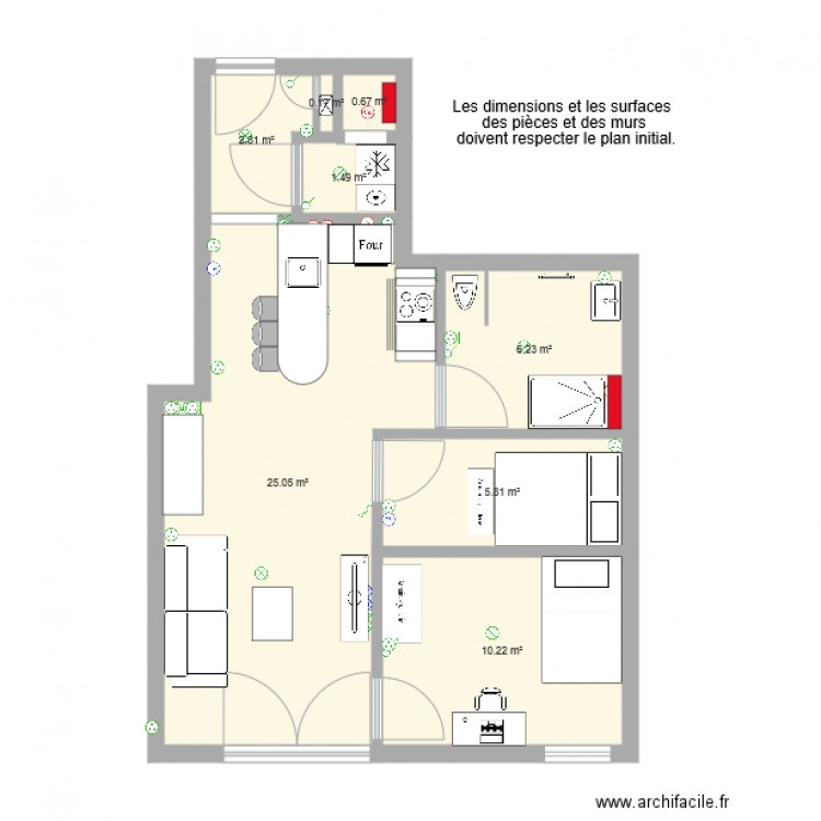 plan appartement 52 m2