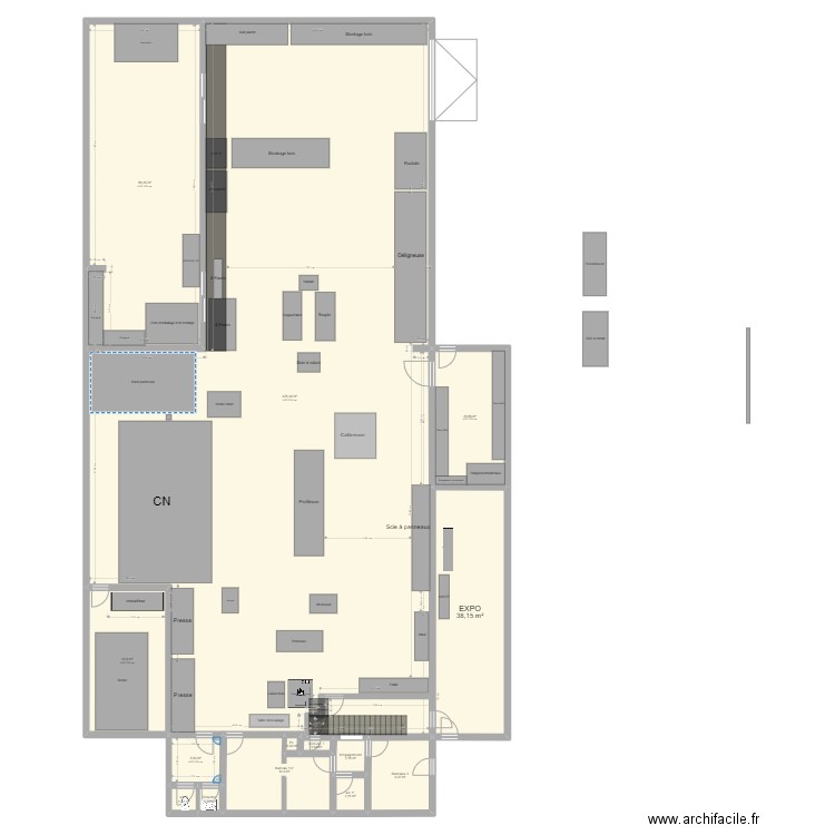 atelier Yann. Plan de 14 pièces et 627 m2