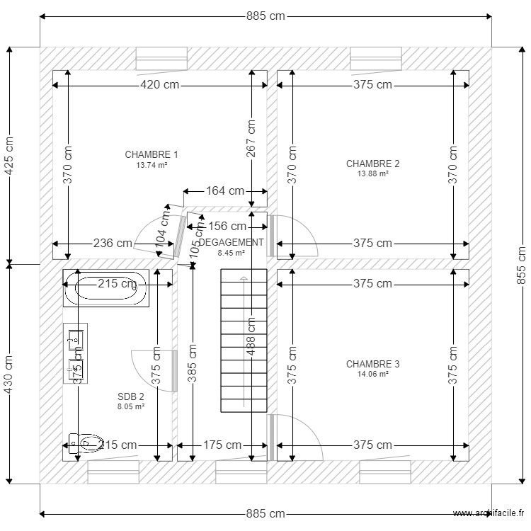 FORTERRE ETAGE 2. Plan de 0 pièce et 0 m2