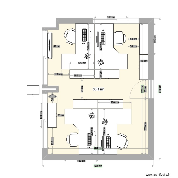 bureau ELODIE. Plan de 0 pièce et 0 m2