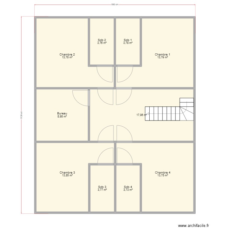 Maison Moorea. Plan de 10 pièces et 97 m2