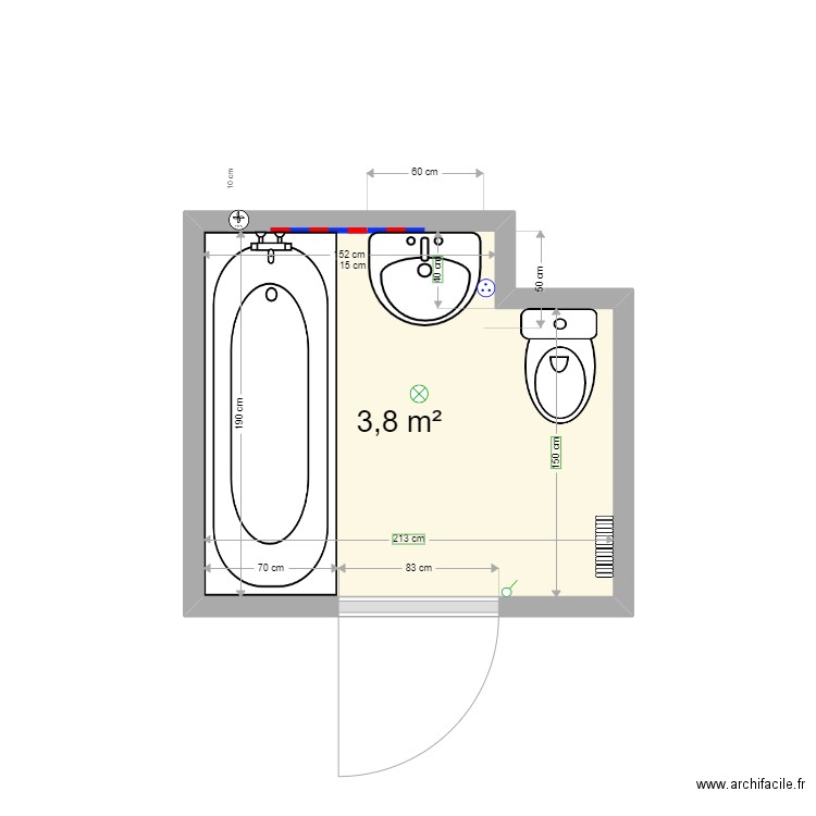 ALIMI Agron. Plan de 1 pièce et 4 m2