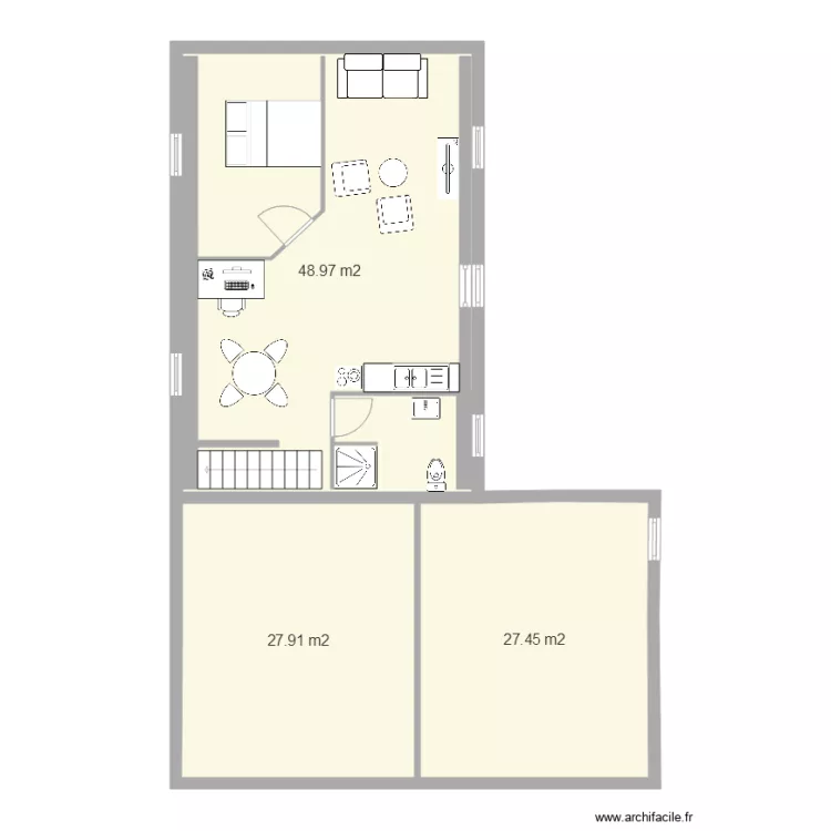 plan grenier app ar 2d. Plan de 