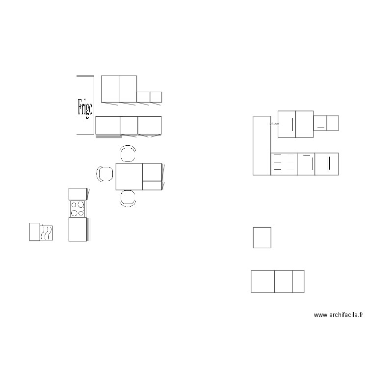 meubles existants cuisine. Plan de 0 pièce et 0 m2