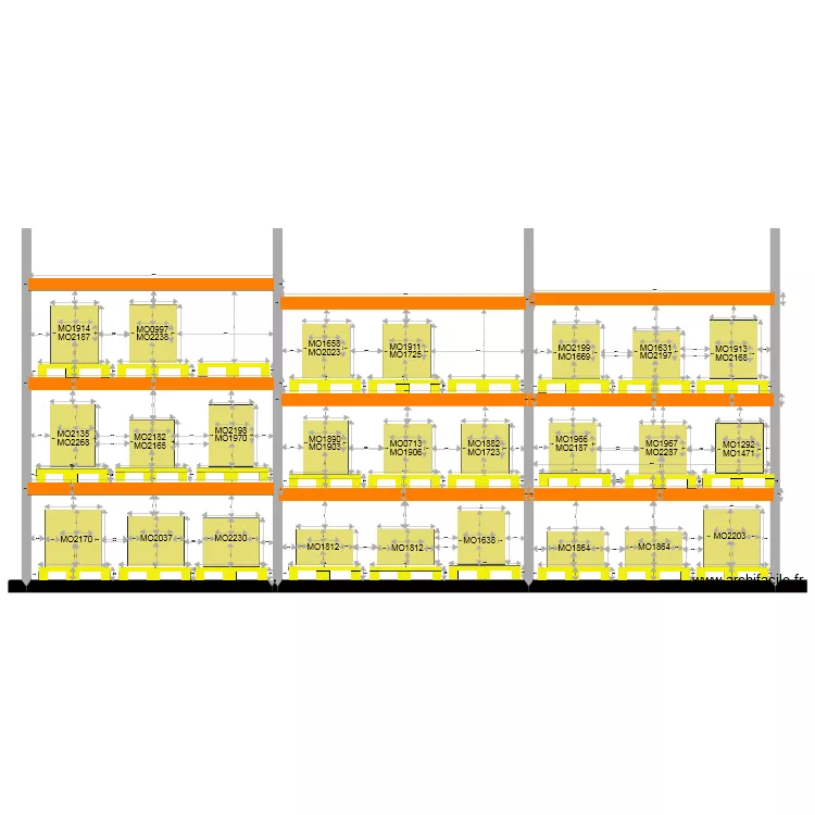 DOUBLE DEMI-RACK 2. Plan de 