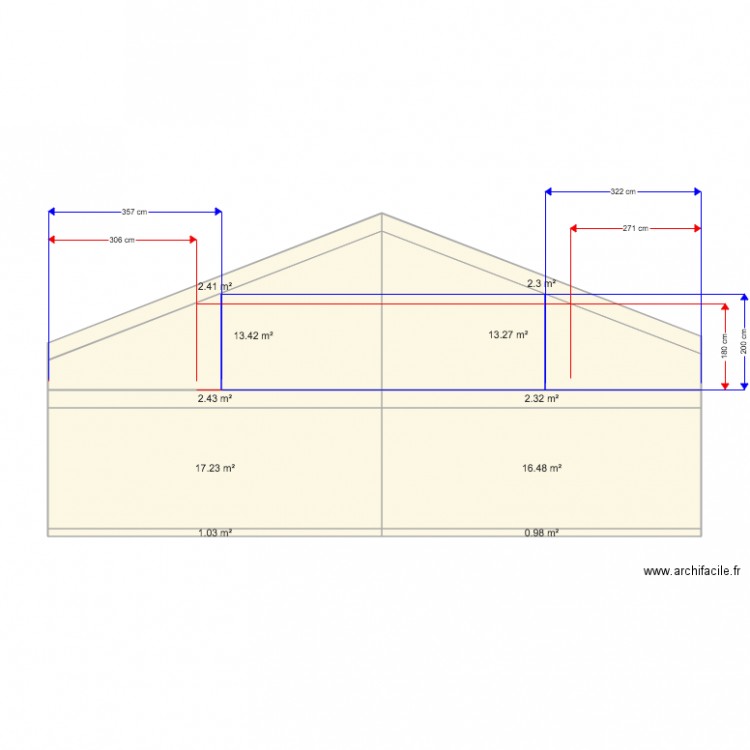 toit à 2500. Plan de 0 pièce et 0 m2