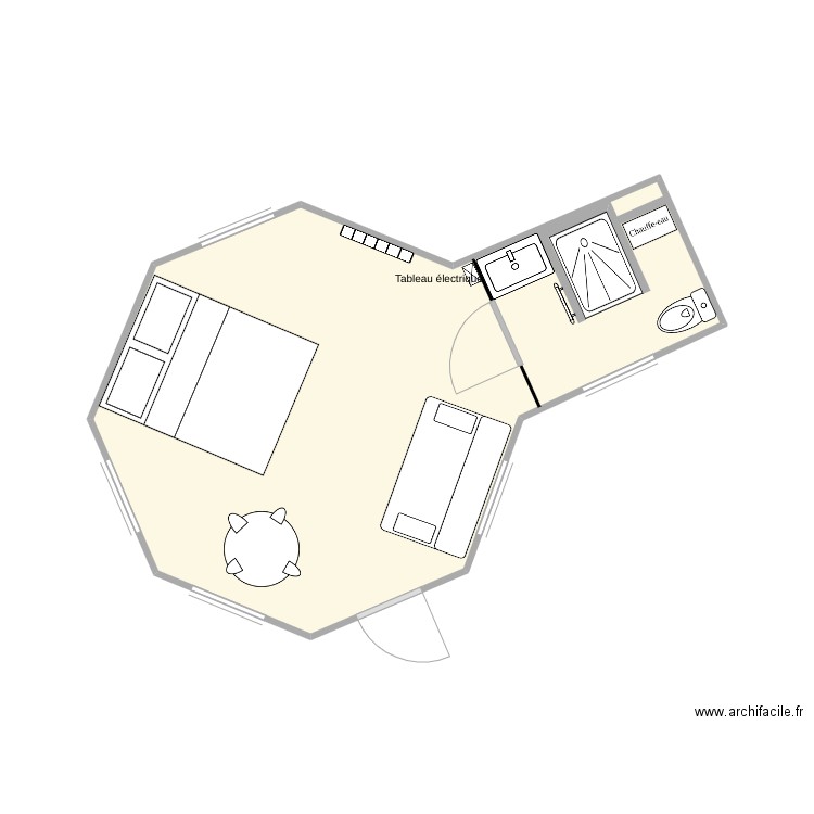 cabane extension2. Plan de 1 pièce et 20 m2