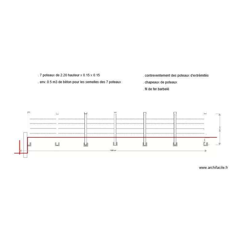 Cl&ocirc;ture OUEST. Plan de 